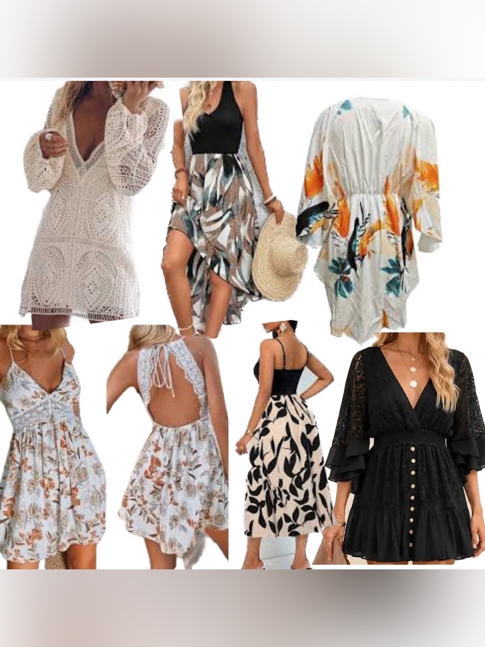 SHEIN Summer Dress Bundle Set x7 - Womens XL 8-12 NWOT - Picture 1 of 14